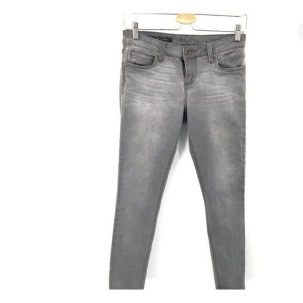 Kut from the Kloth MIA toothpick skinny low mid rise stretch jeans grey 10 women